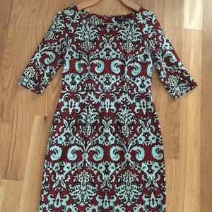 Limited Elbow-sleeve Ponte Printed Dress